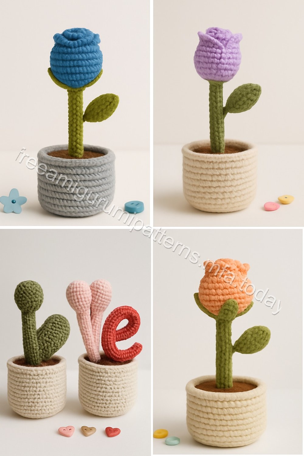 Amigurumi Love Planters Free Pattern