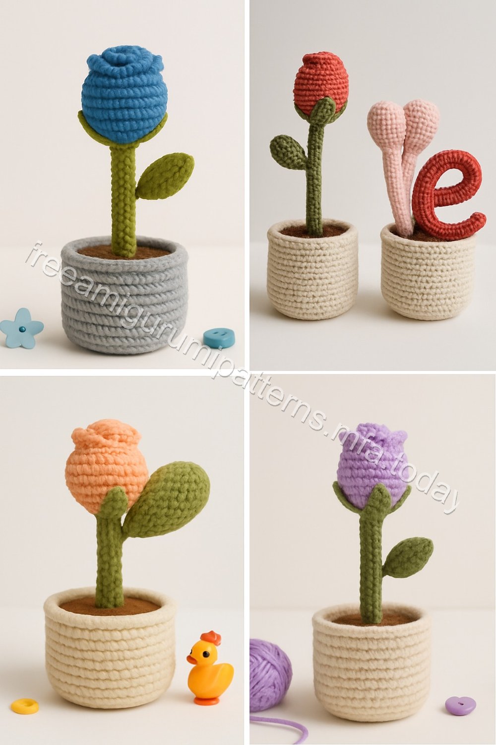 Amigurumi Love Planters Free Pattern