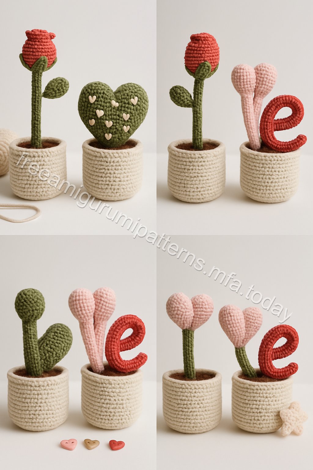 Amigurumi Love Planters Free Pattern