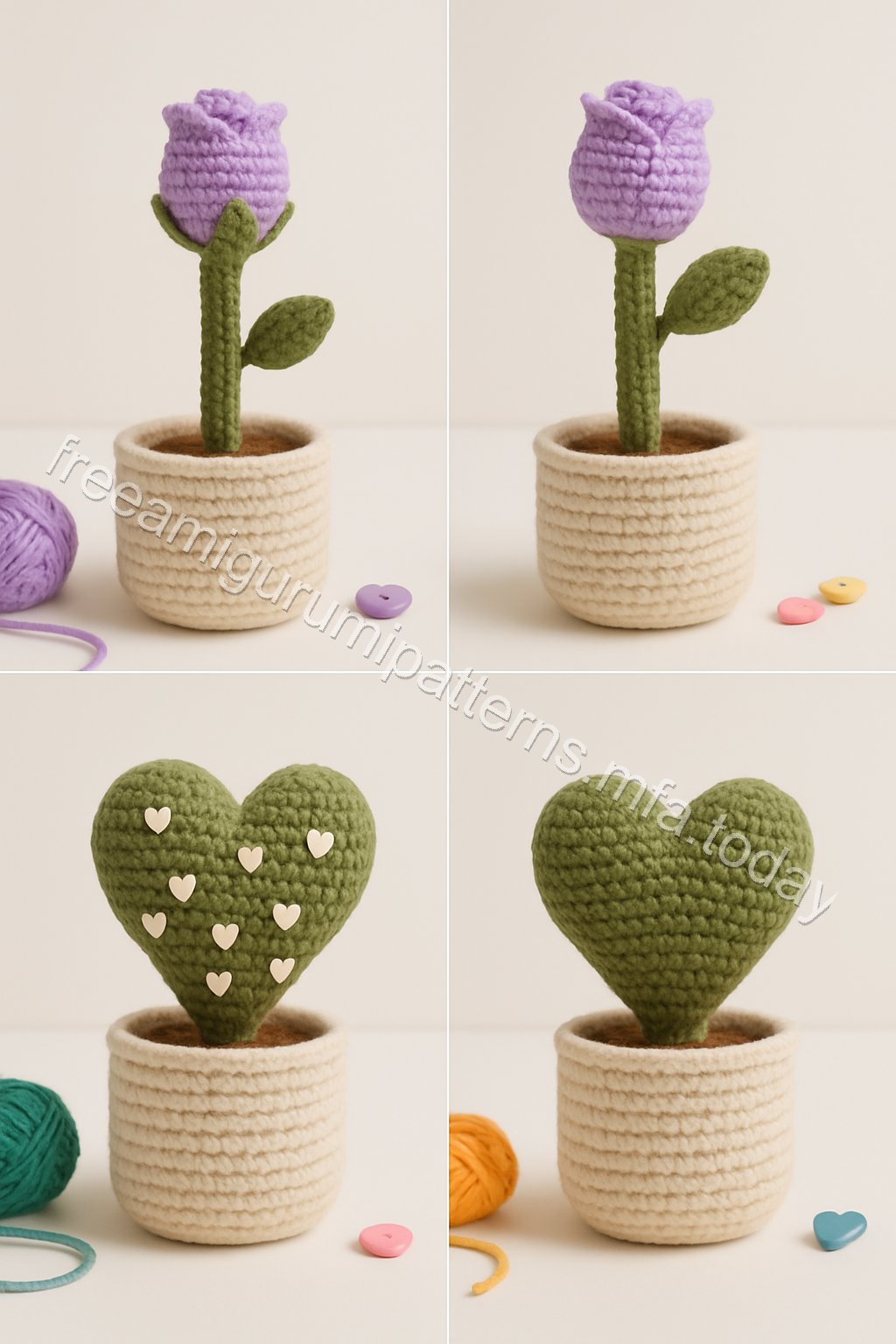 Amigurumi Love Planters Free Pattern