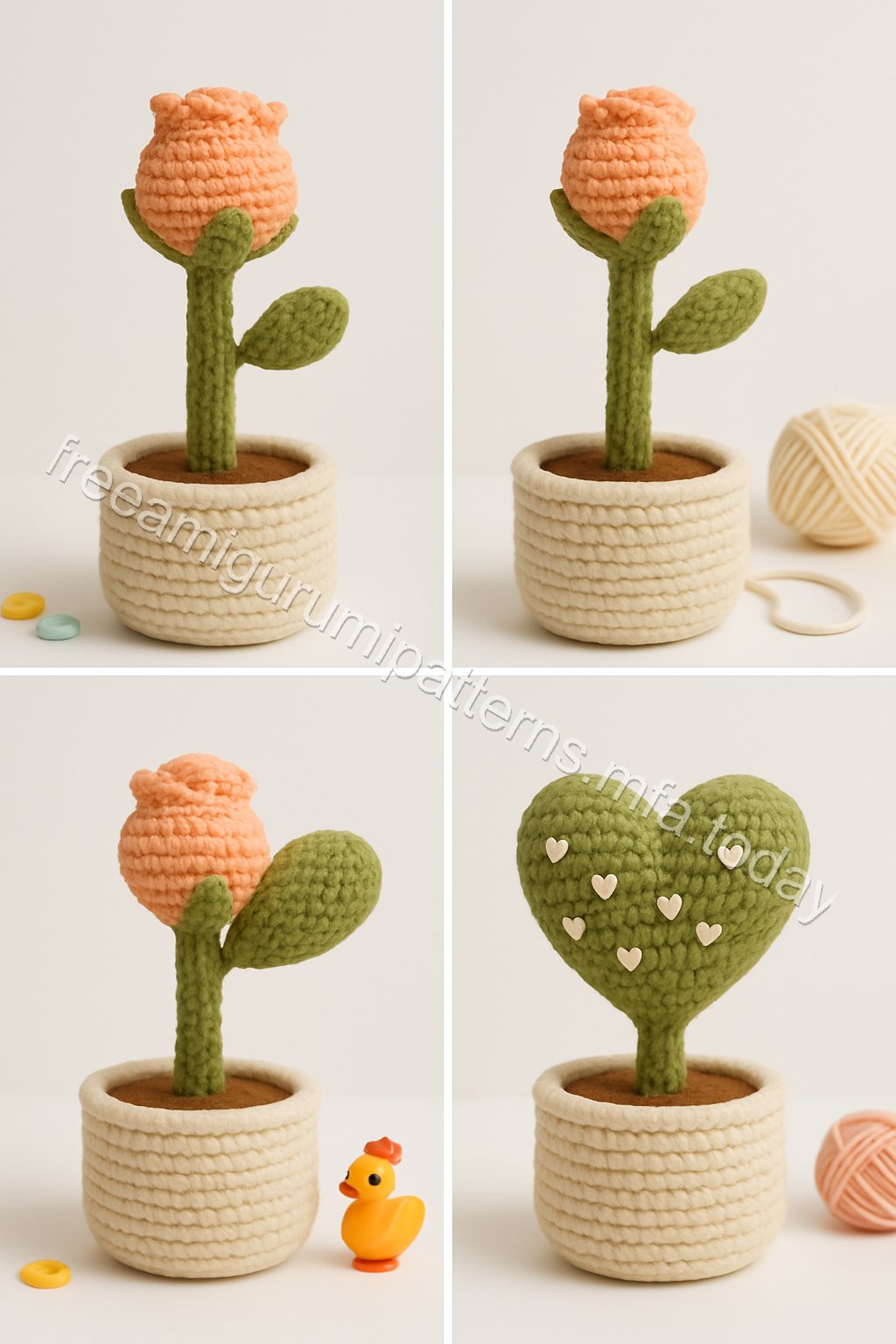 Amigurumi Love Planters Free Pattern