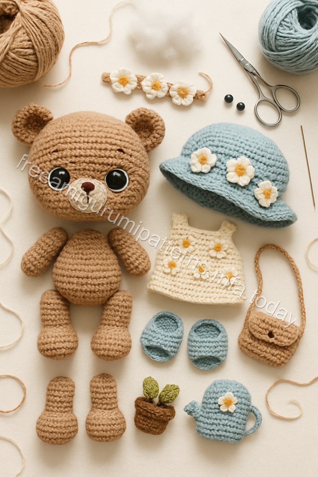 Amigurumi Teddy Bear Free Pattern crochet parts
