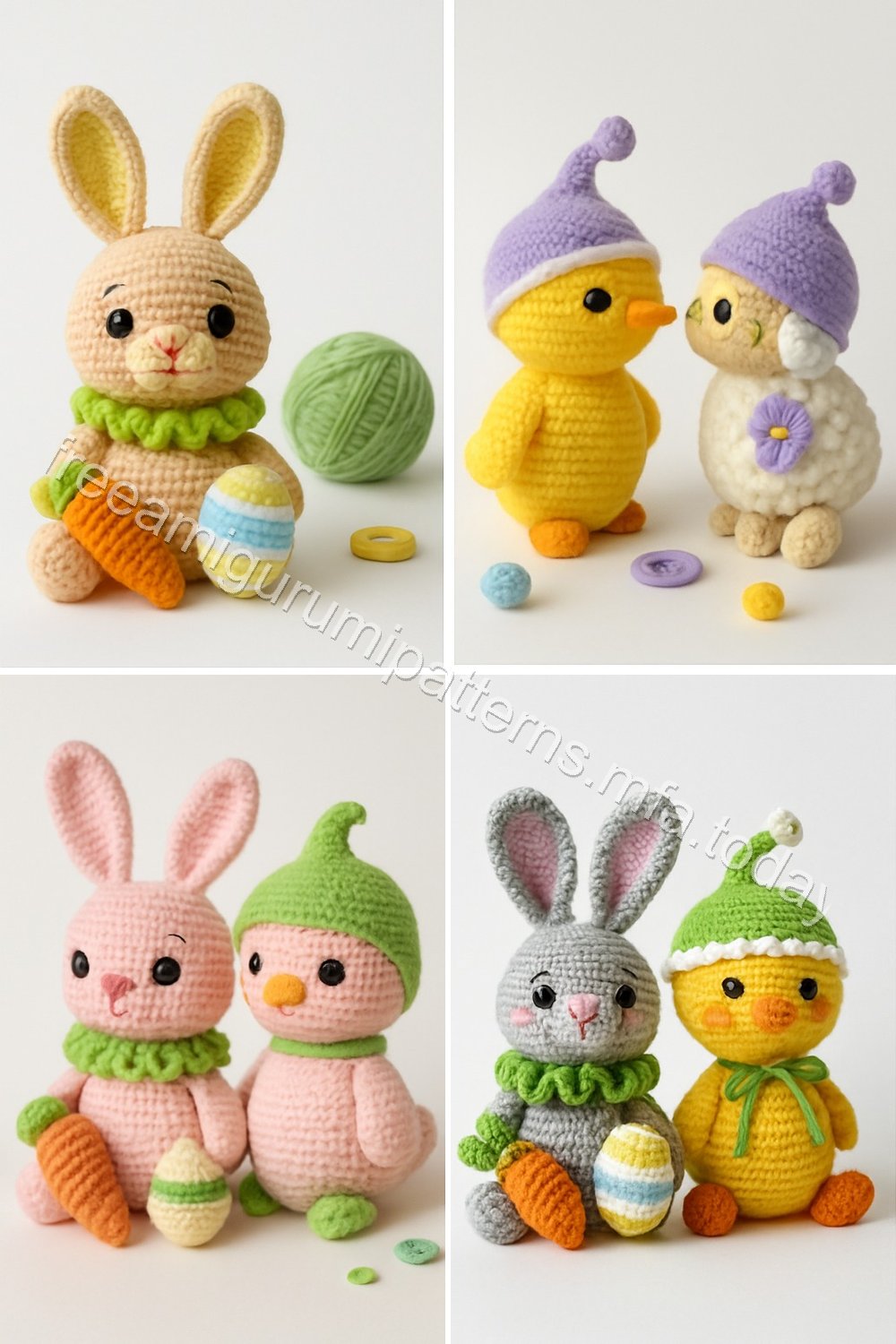 Amigurumi Spring Harvest Trio Free Pattern