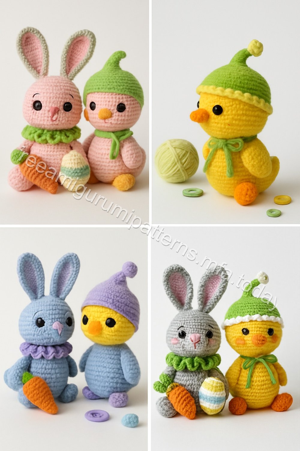 Amigurumi Spring Harvest Trio Free Pattern