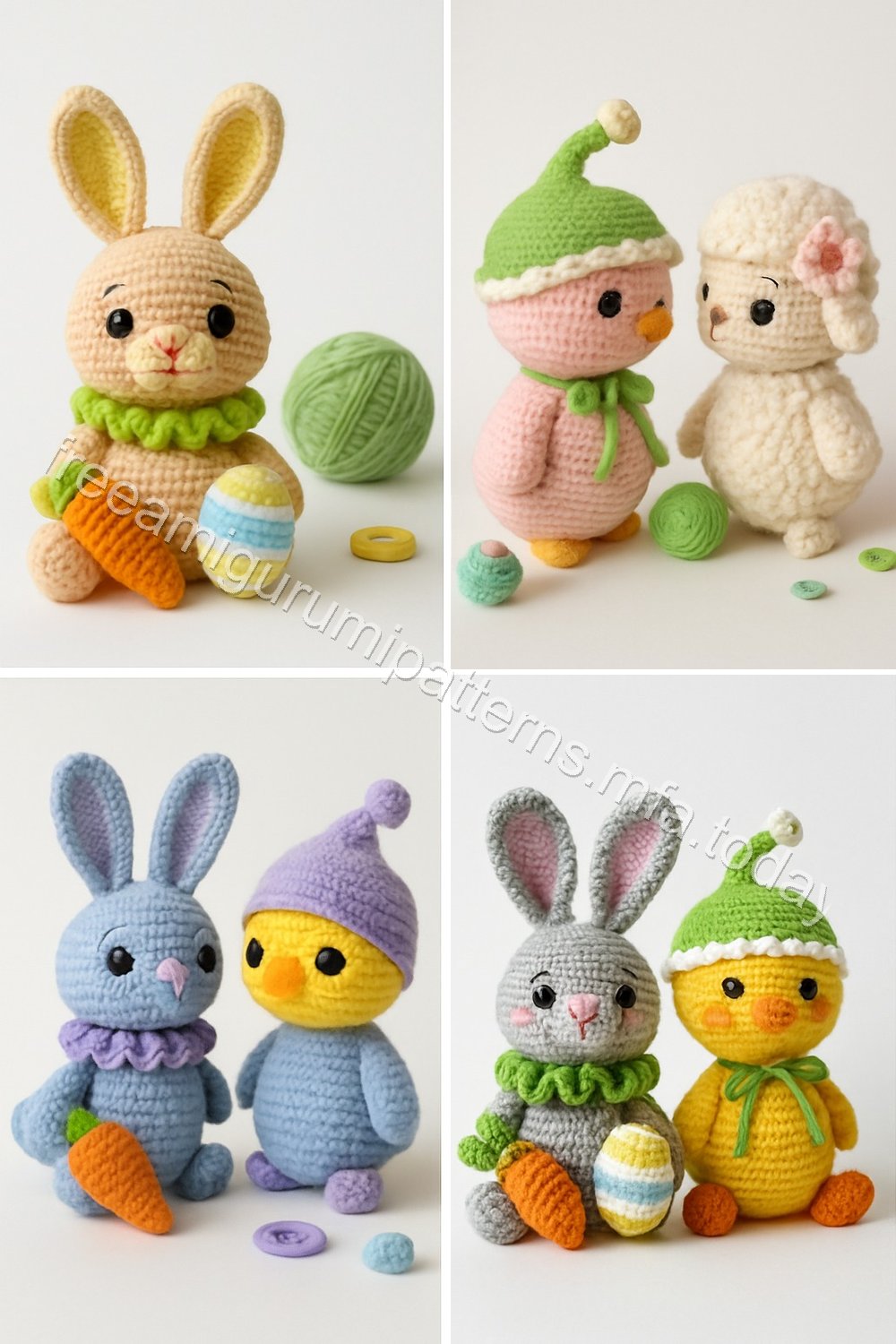 Amigurumi Spring Harvest Trio Free Pattern