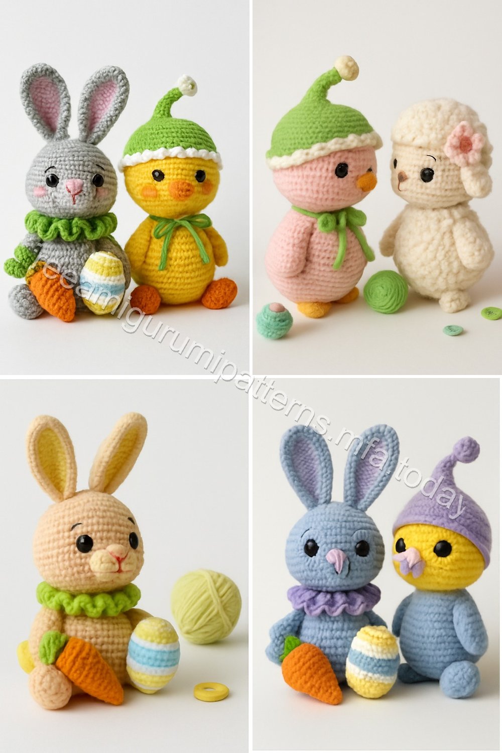 Amigurumi Spring Harvest Trio Free Pattern