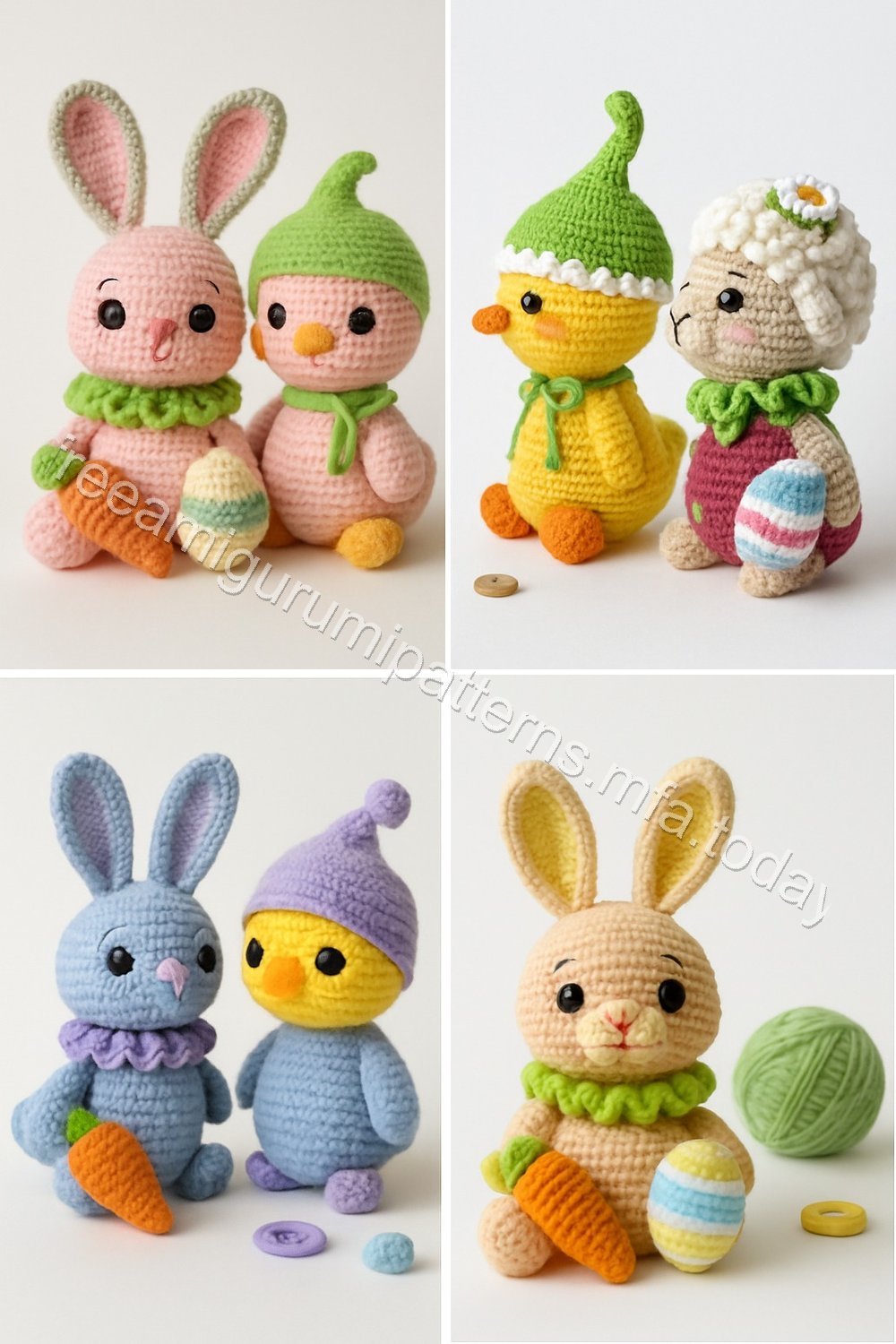 Amigurumi Spring Harvest Trio Free Pattern