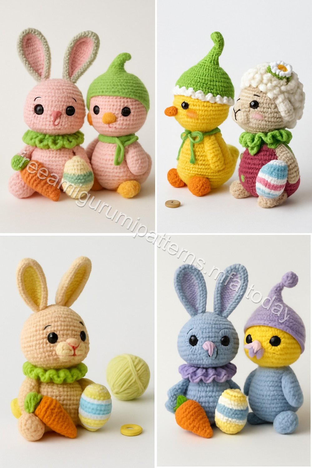 Amigurumi Spring Harvest Trio Free Pattern