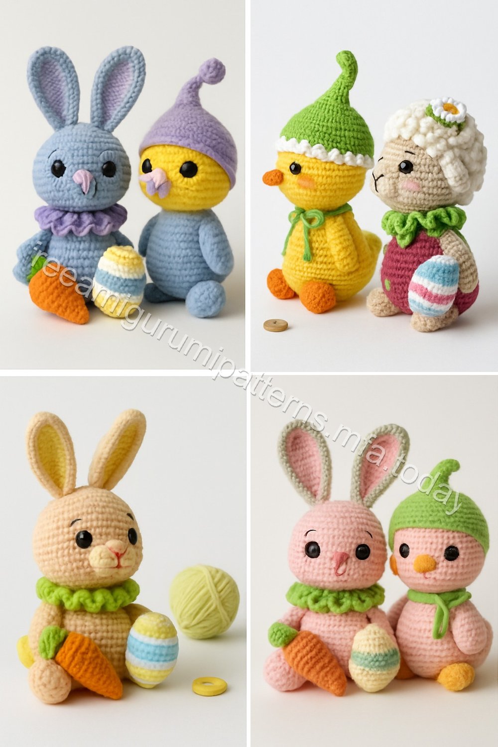 Amigurumi Spring Harvest Trio Free Pattern