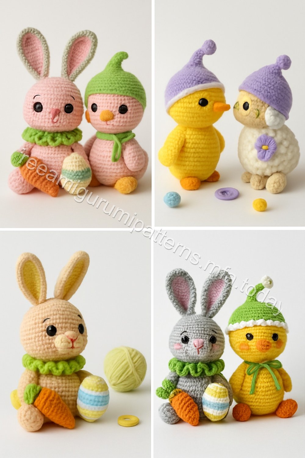 Amigurumi Spring Harvest Trio Free Pattern