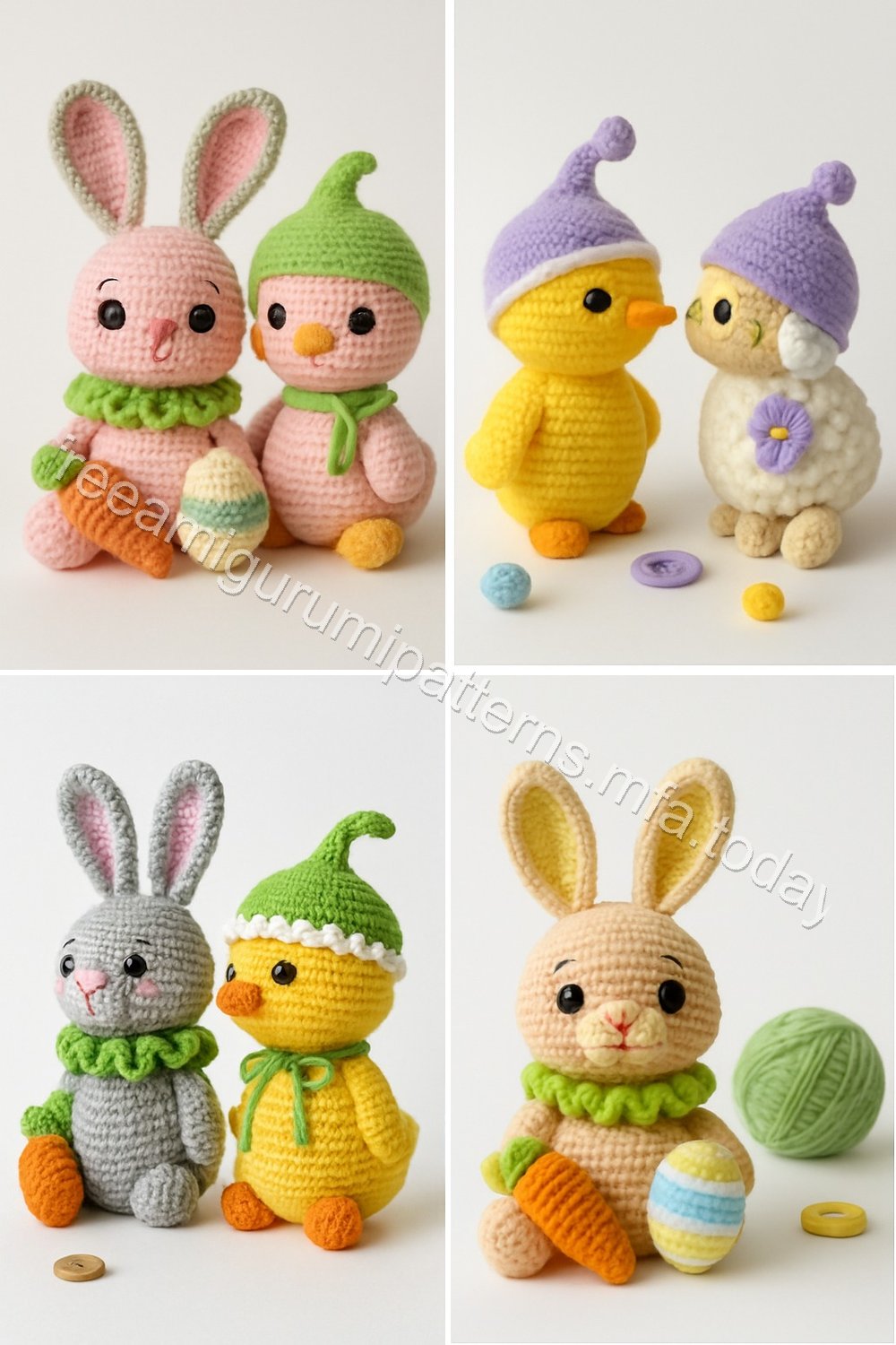 Amigurumi Spring Harvest Trio Free Pattern