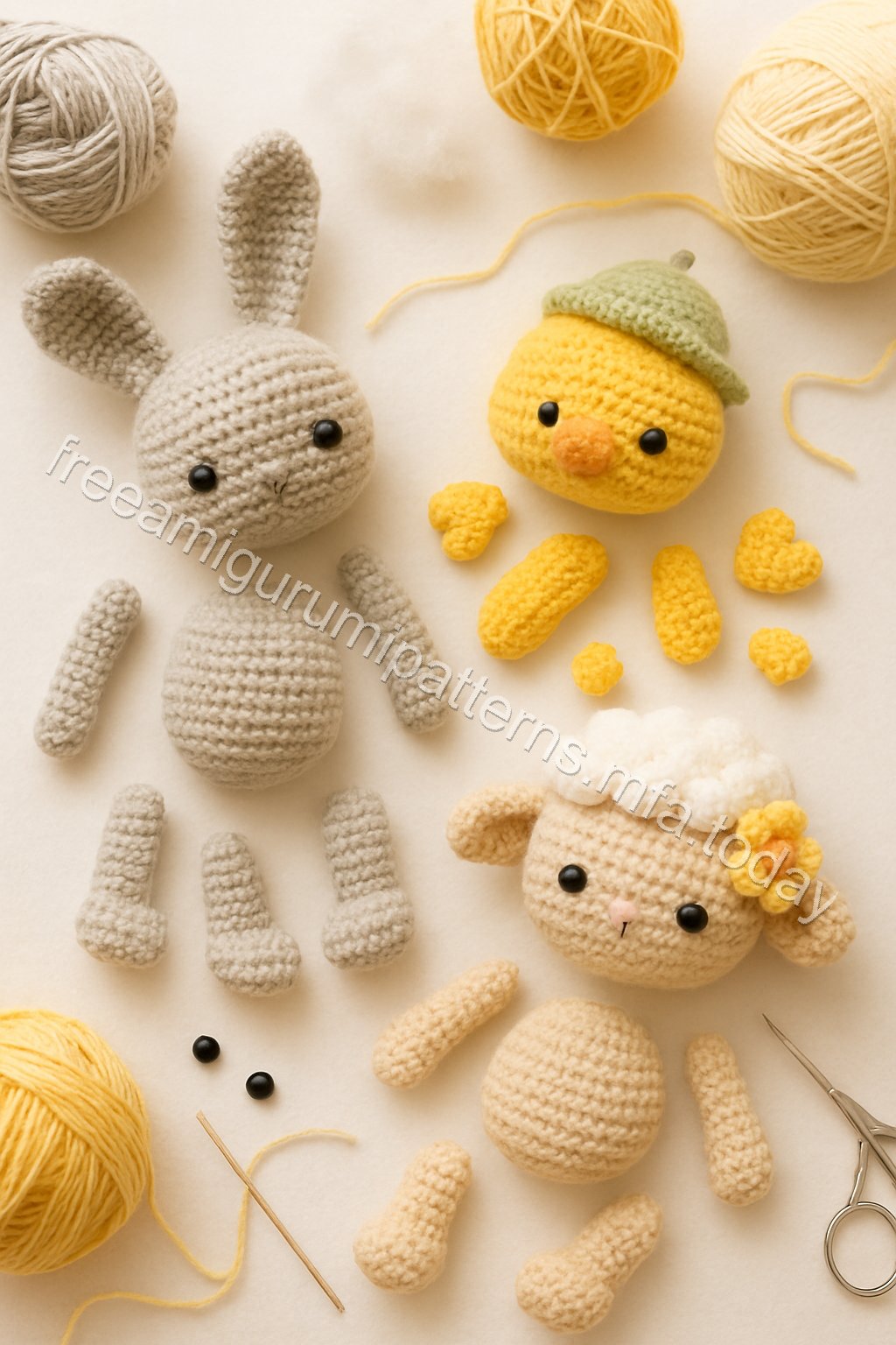 Amigurumi Spring Harvest Trio Free Pattern