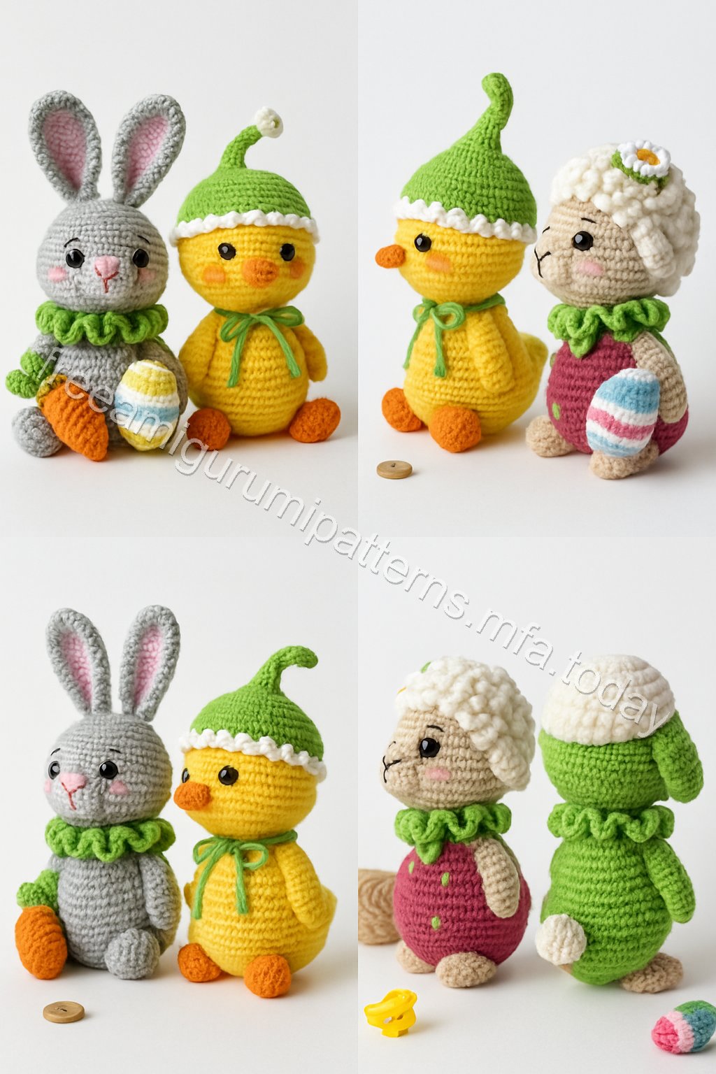 Amigurumi Spring Harvest Trio Free Pattern