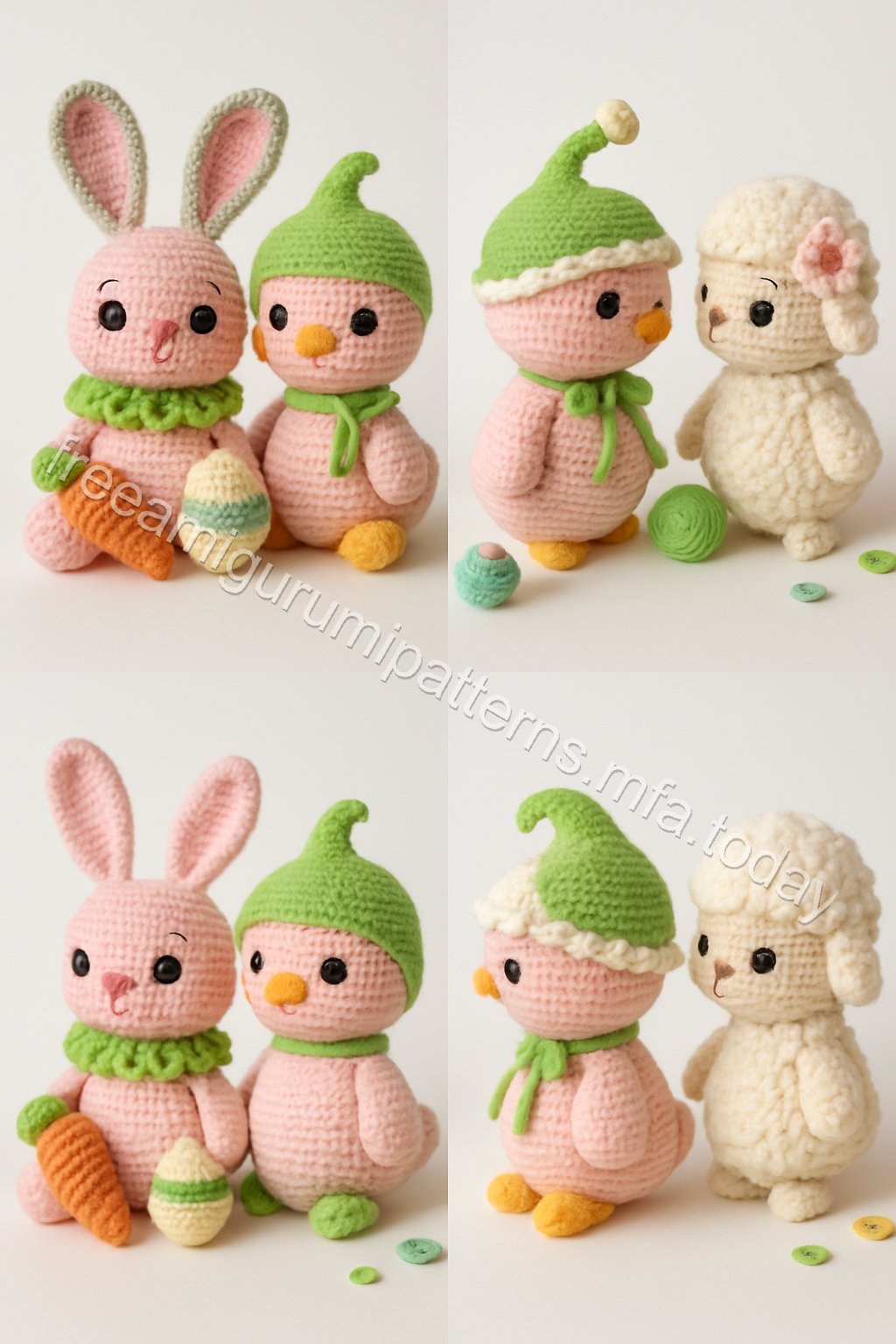 Amigurumi Spring Harvest Trio Free Pattern