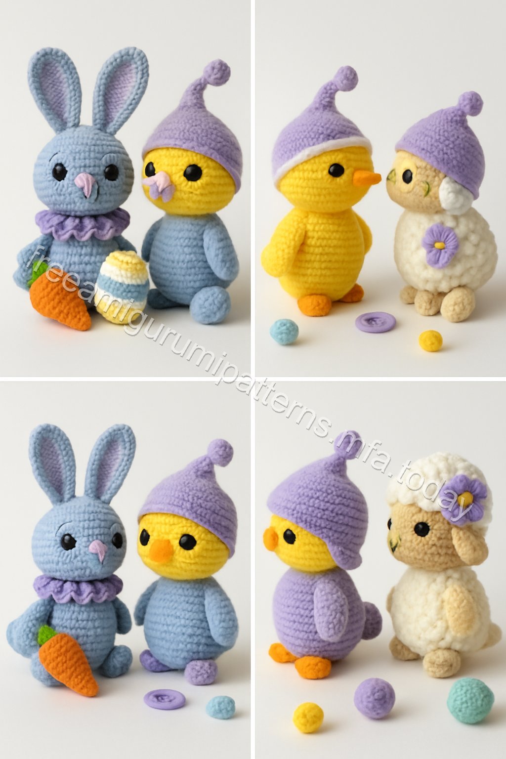 Amigurumi Spring Harvest Trio Free Pattern