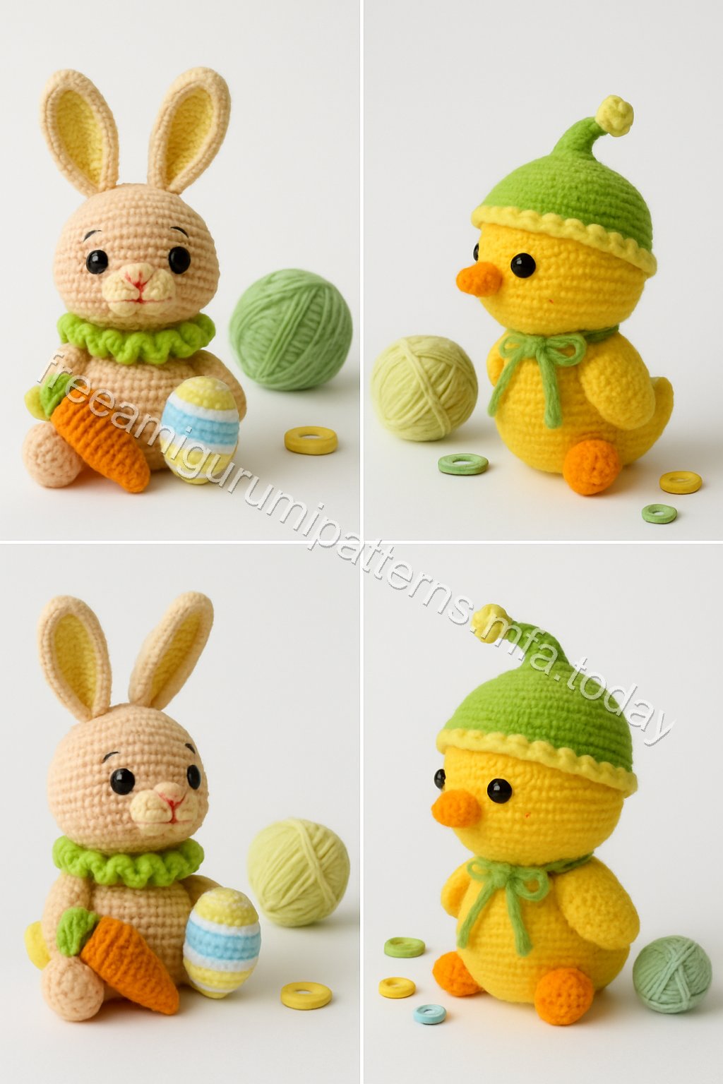 Amigurumi Spring Harvest Trio Free Pattern