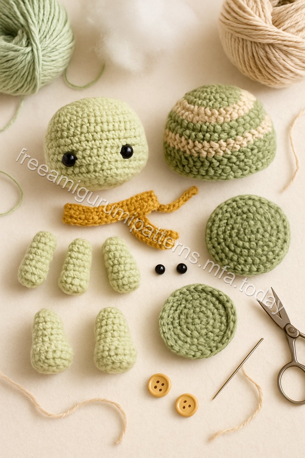 Amigurumi Turtle Free Pattern crochet parts