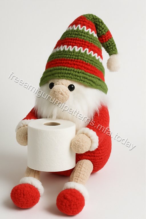 Amigurumi Christmas Toilet Paper Holding Gnome Free Pattern