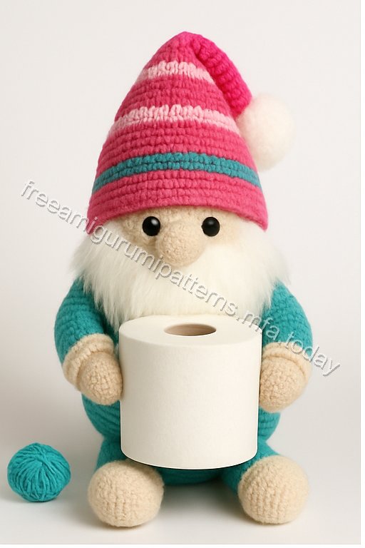 Amigurumi Christmas Toilet Paper Holding Gnome Free Pattern