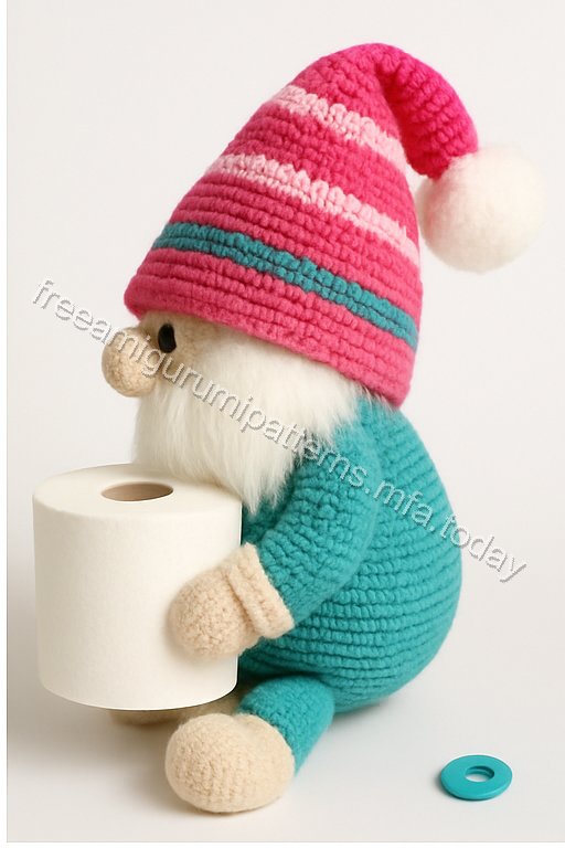 Amigurumi Christmas Toilet Paper Holding Gnome Free Pattern