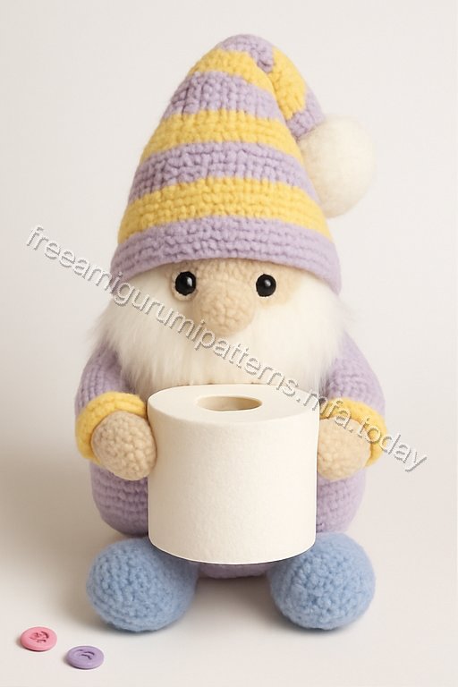 Amigurumi Christmas Toilet Paper Holding Gnome Free Pattern