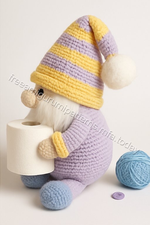 Amigurumi Christmas Toilet Paper Holding Gnome Free Pattern