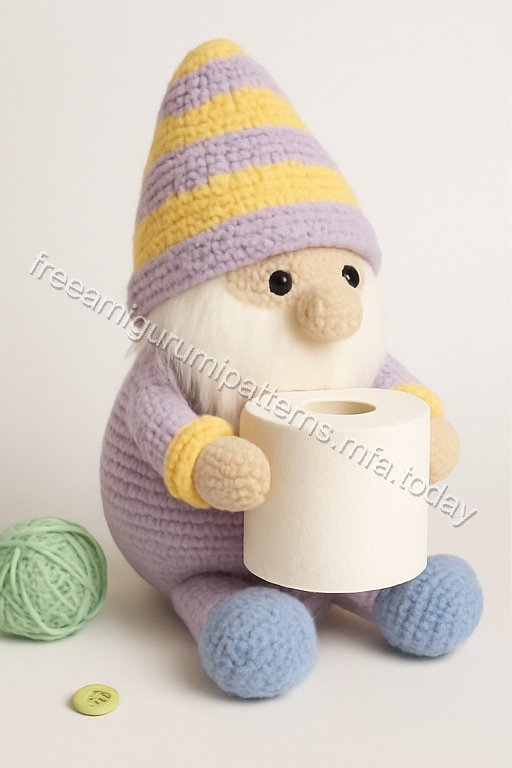 Amigurumi Christmas Toilet Paper Holding Gnome Free Pattern
